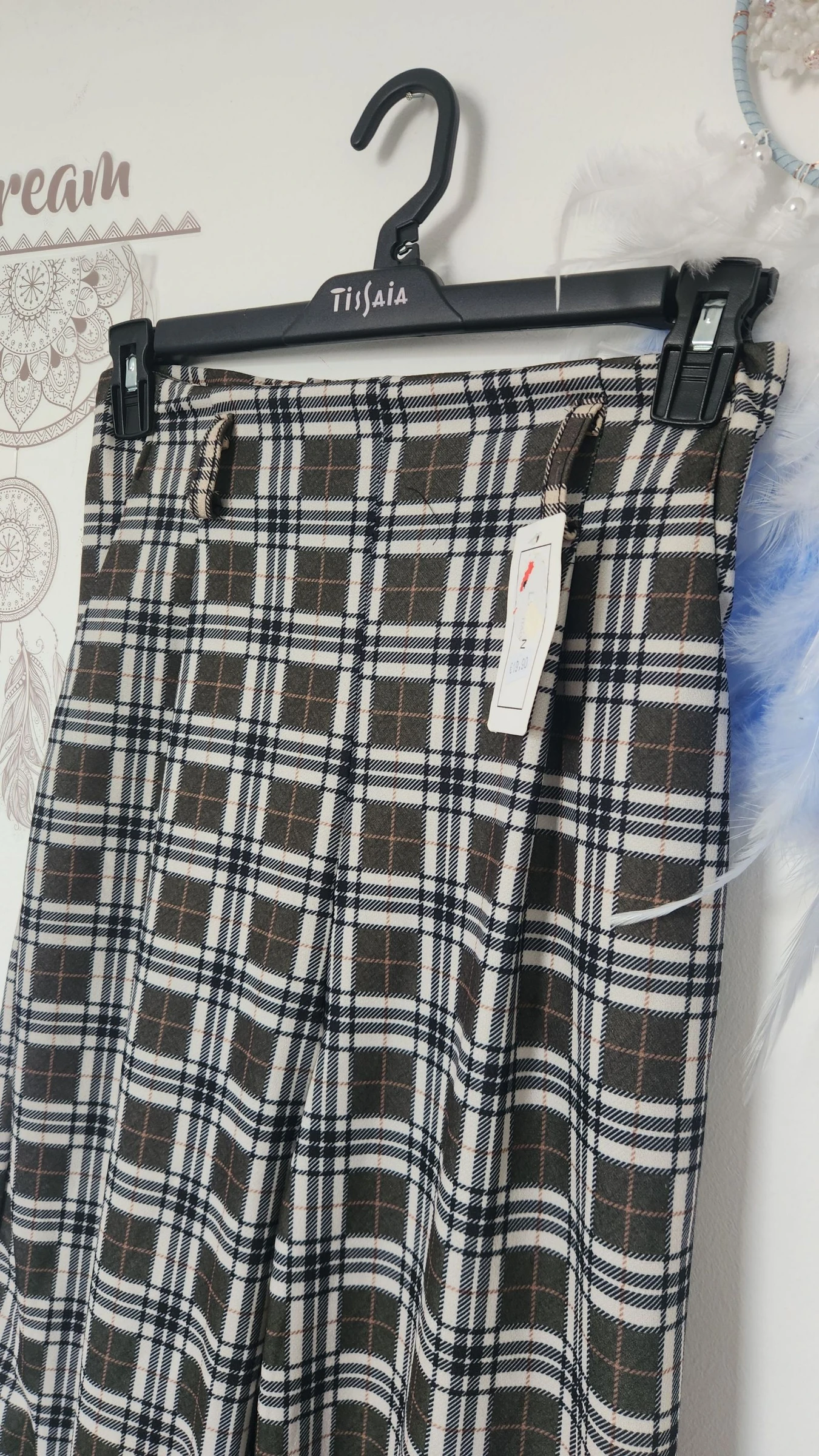 Wijde geruite broek met olifantspoten ●Maat M●🌸 Afmetingen in beschrijving – photo 5